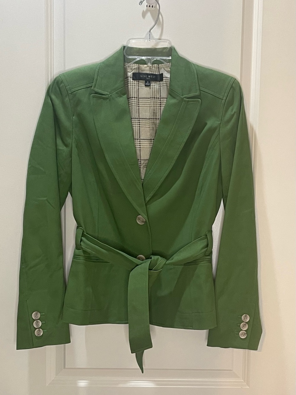 Nine West Green Belted Tailored Blazer 8